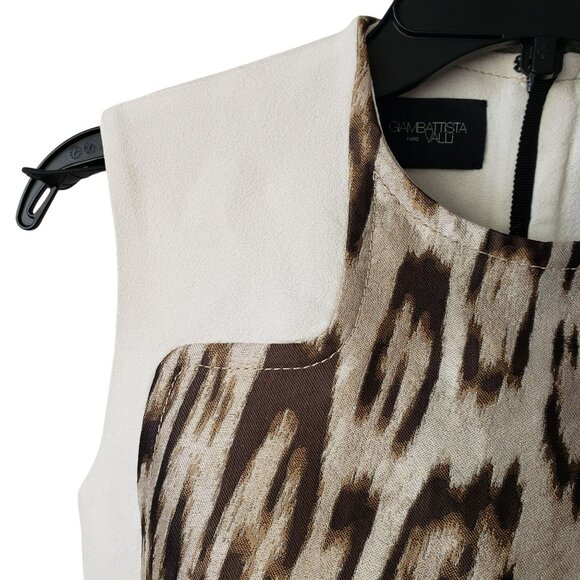 Giambattista Valli White Leopard Print Mini Sleeveless Sheath Dress Y2K Work - Picture 12 of 16